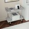 Martha Stewart Liam 2-Tier Gray Mobile Office Storage and Printer Cart w/Brushed Nickel Frame NAN-JH-17107-GY-MS - alternate 7
